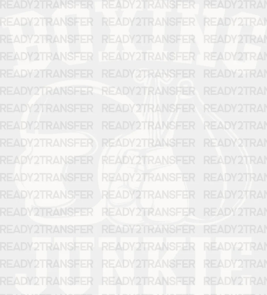 Boxing Junkie - Dtf Heat Transfer Adult Unisex S & M (10’’) / White