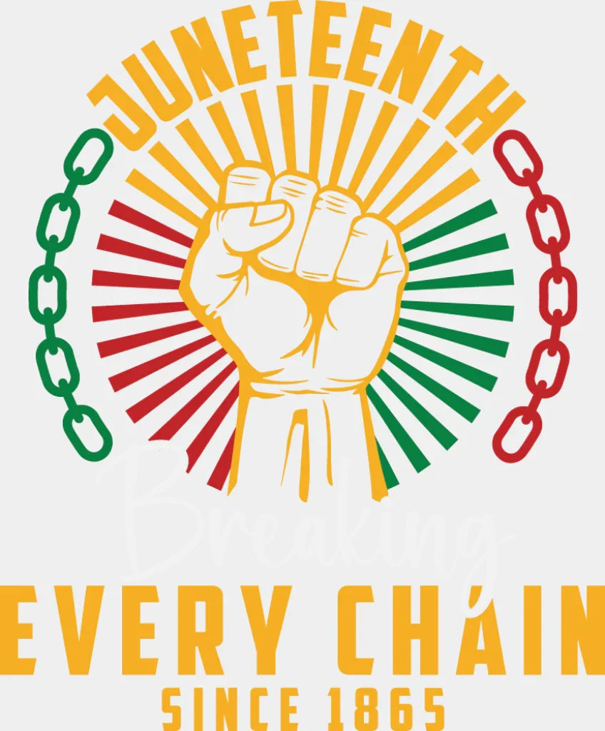 Breaking Every Chain Fist Design - Juneteenth DTF Transfer Adult Unisex - S & M (10’’) / Light Color Design (See