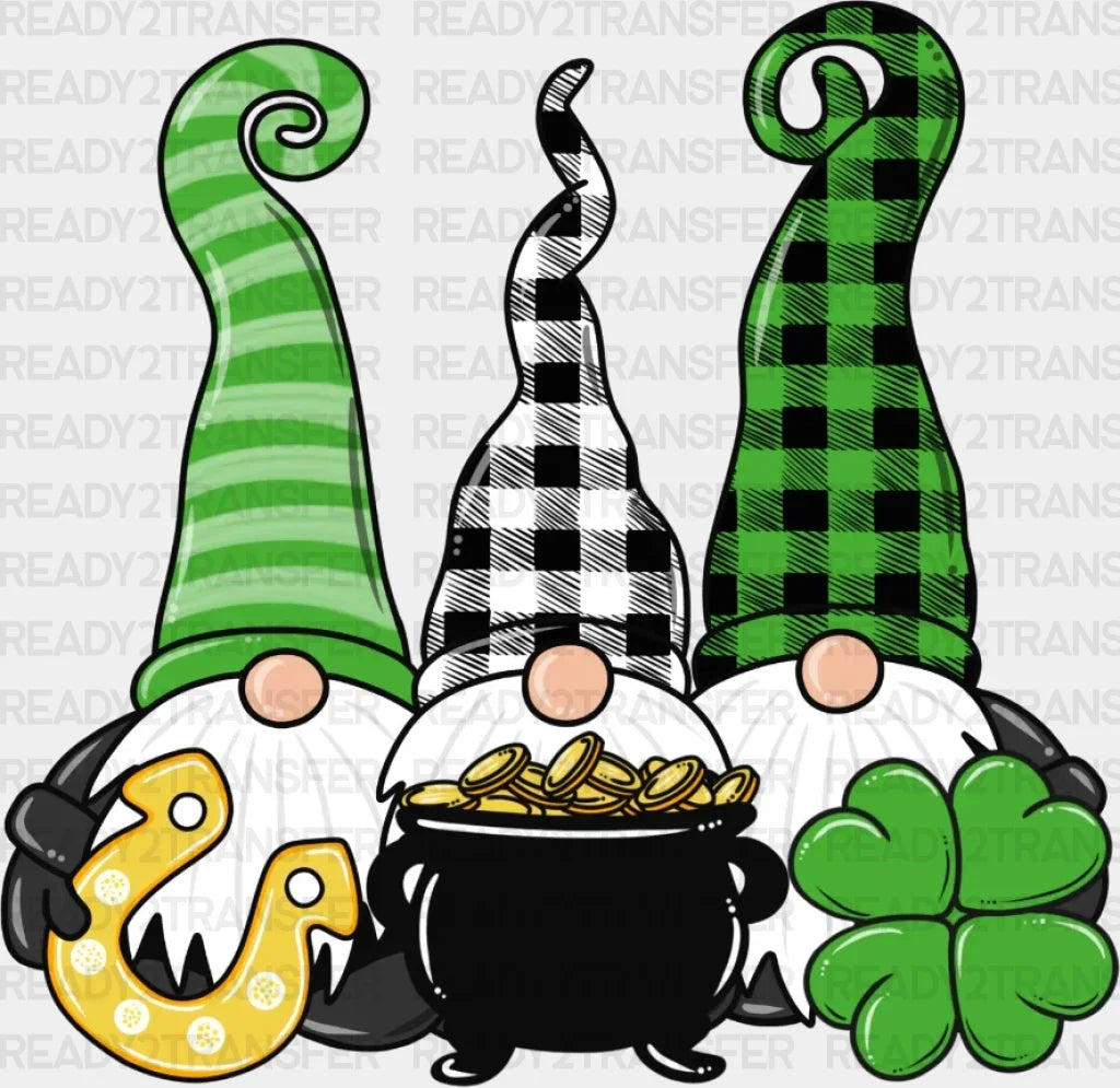 Buffalo Plaid Gnome St. Patrick's Day DTF Heat Transfer, Saint Patricks Day Design, St Paddys Day DTF ready2transfer