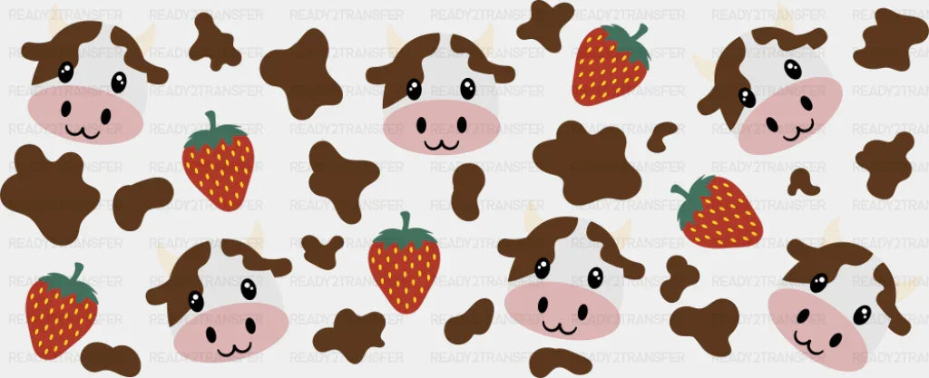 Bulls & Strawberries - General Cup Wrap UV Sticker Permanent UV DTF Decal