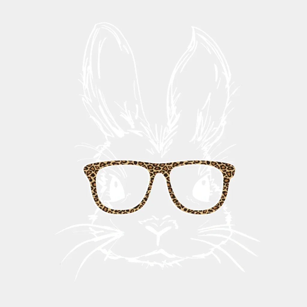 Bunny Leopard Glasses Easter Dtf Heat Transfer Design
