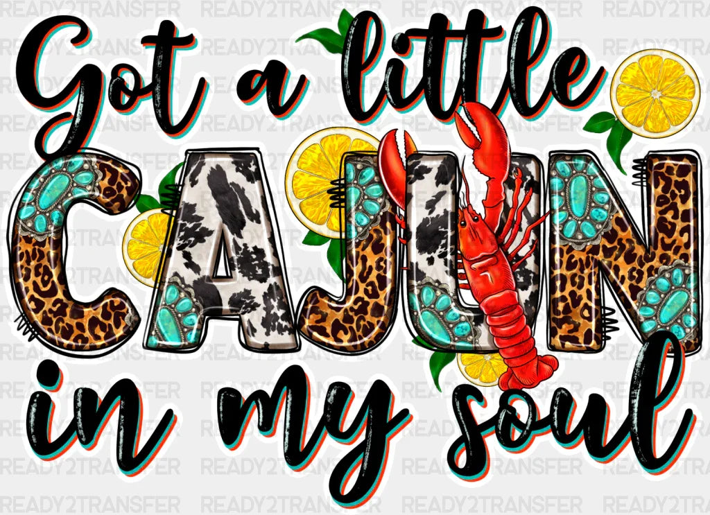 Cajun In My Soul - Crawfish Dtf Transfer Adult Unisex S & M (10’’) / Light Color Design (See