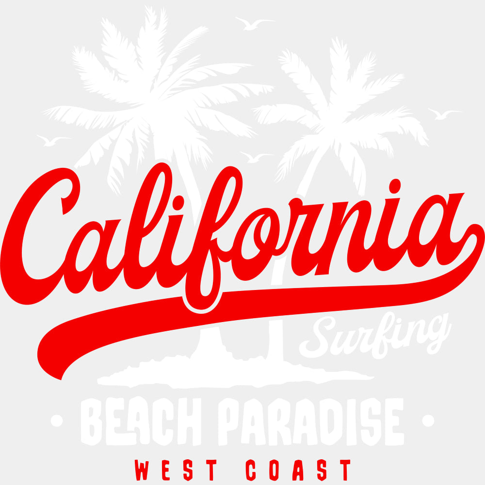 California Surfing, Beach Paradise - Surfing DTF Transfers ready2transfer Light Color Design (See Imaging)