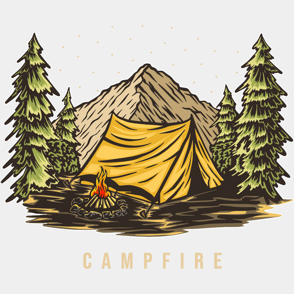 Campfire - Hiking DTF Transfers ready2transfer Light Color Design (See Imaging)