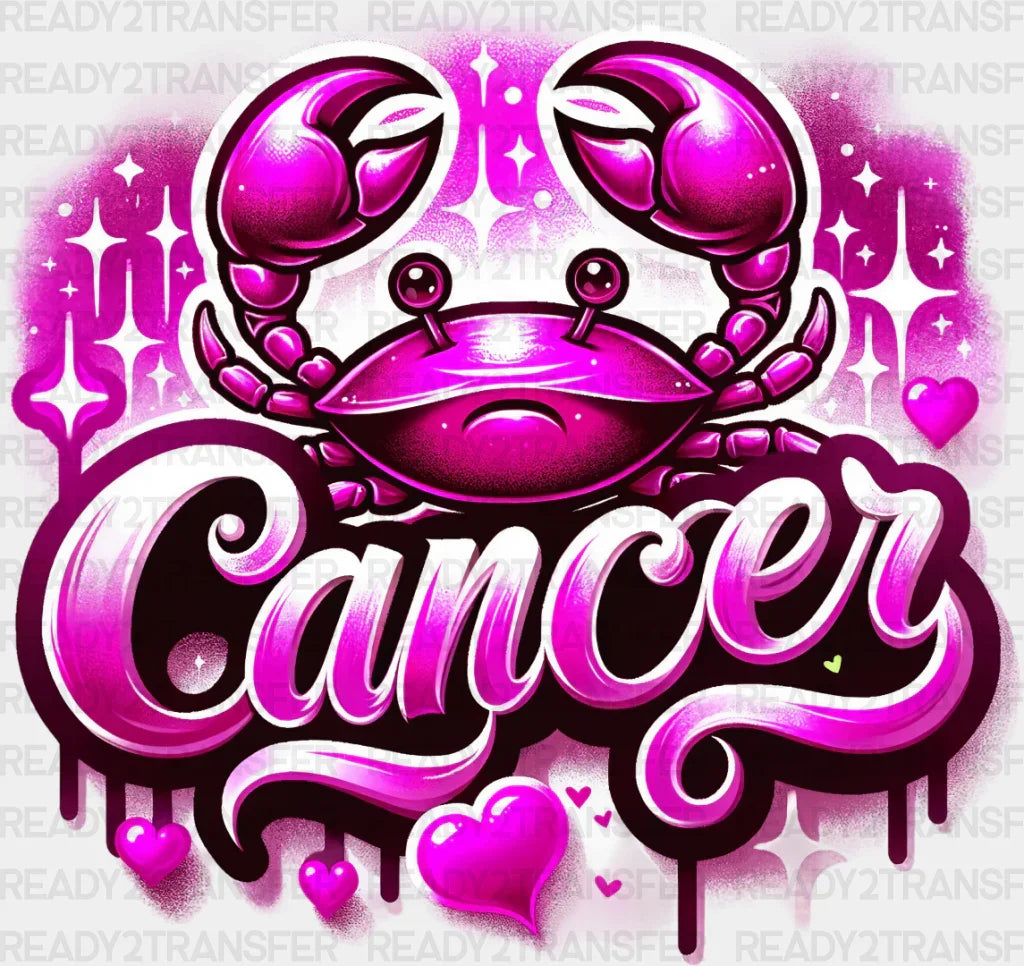 Cancer Blue And Pink - Zodiacs & Horoscopes Dtf Transfer Adult Unisex S M (10’’) / Color Design