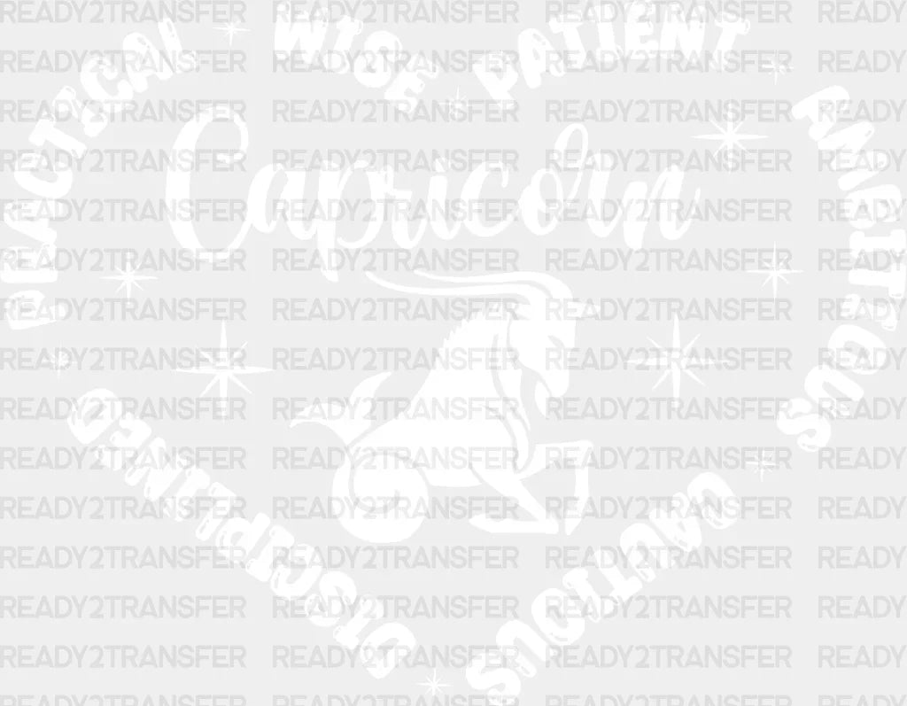 Capricorn Heart Design - Zodiacs & Horoscopes Dtf Heat Transfer Adult Unisex S M (10’’) / Light