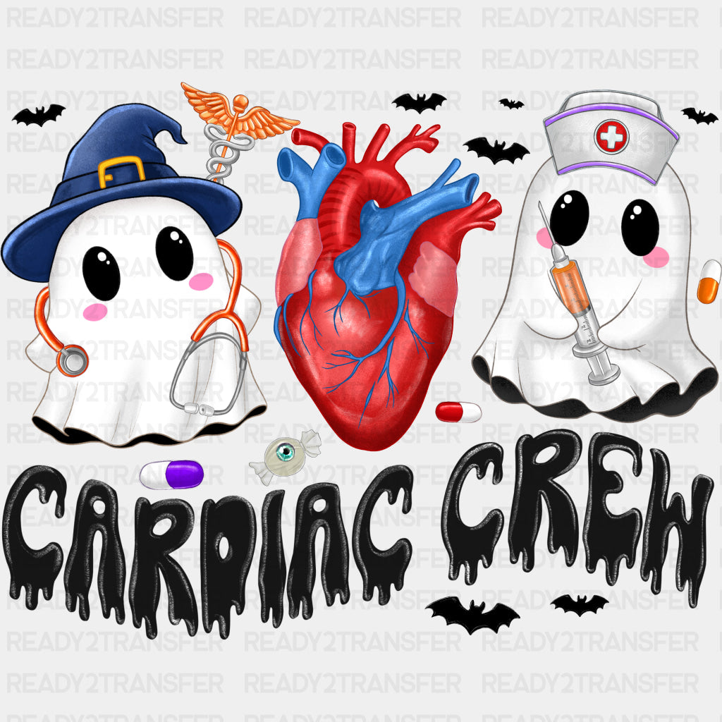 Cardiac Crew Ghosts - Cardiac Nurse DTF Transfers ready2transfer Dark Color Design (See Imaging)