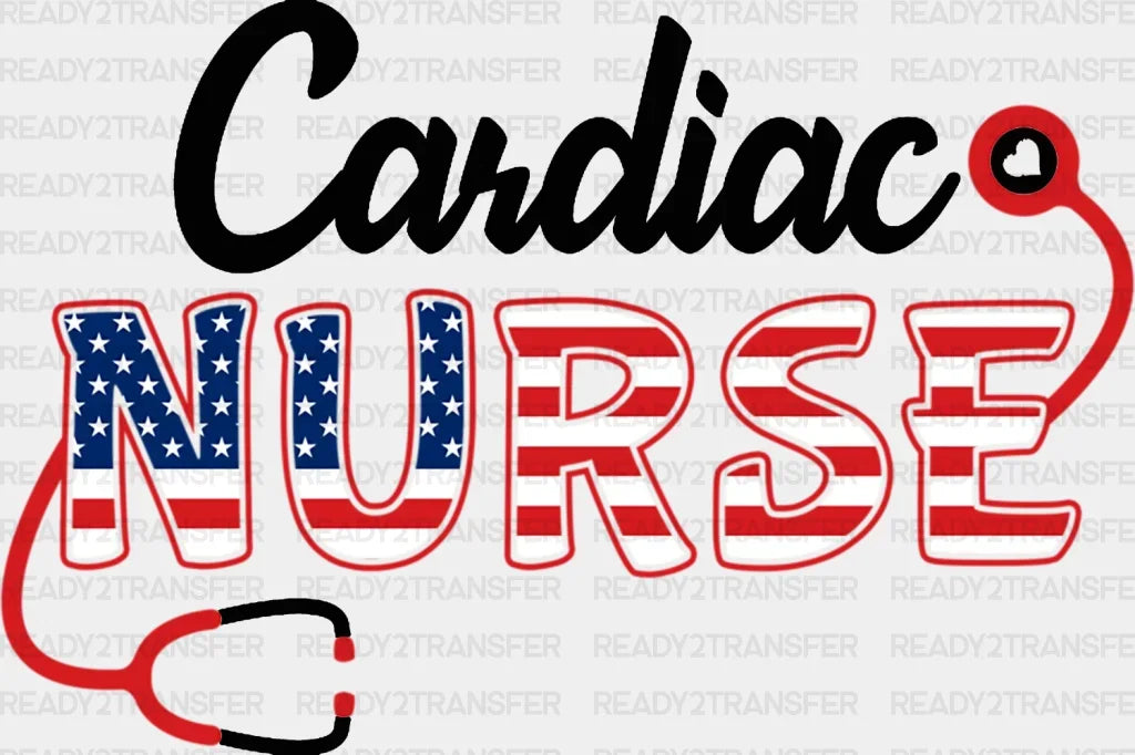 Cardiac Nurse DTF Heat Transfer, Nurse Design, Healthcare Workers DTF ready2transfer