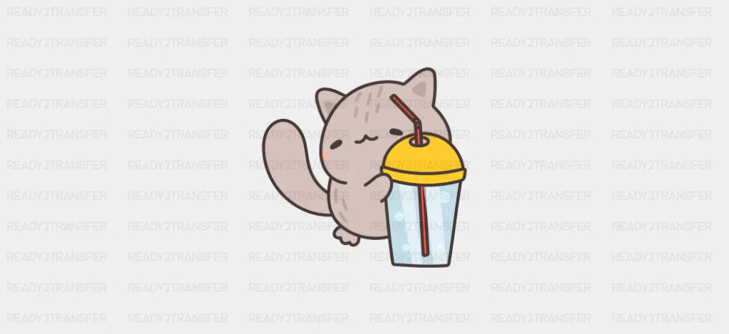 Cat Drink - Cats Cup Wrap UV Sticker Permanent UV DTF Decal
