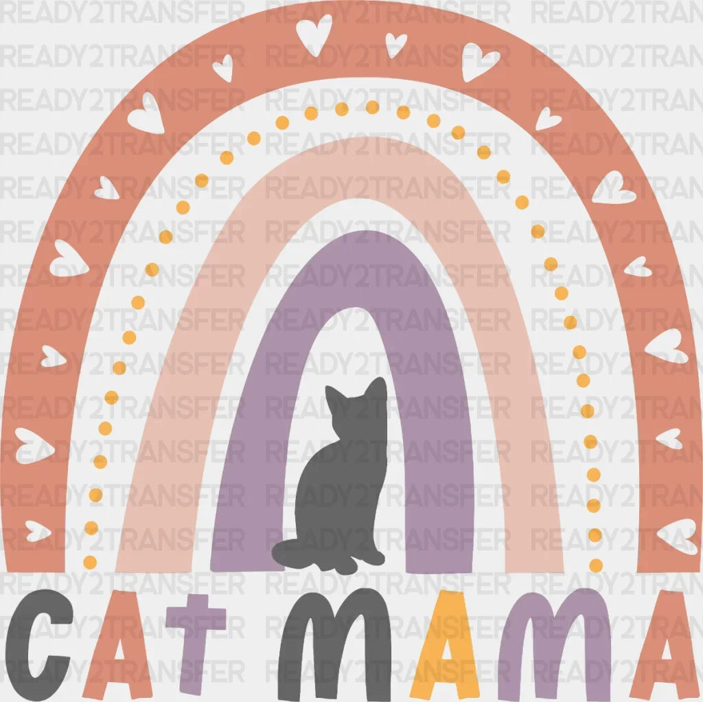 Cat Mama Rainbow Mother’s Day Dtf Heat Transfer Design Mom