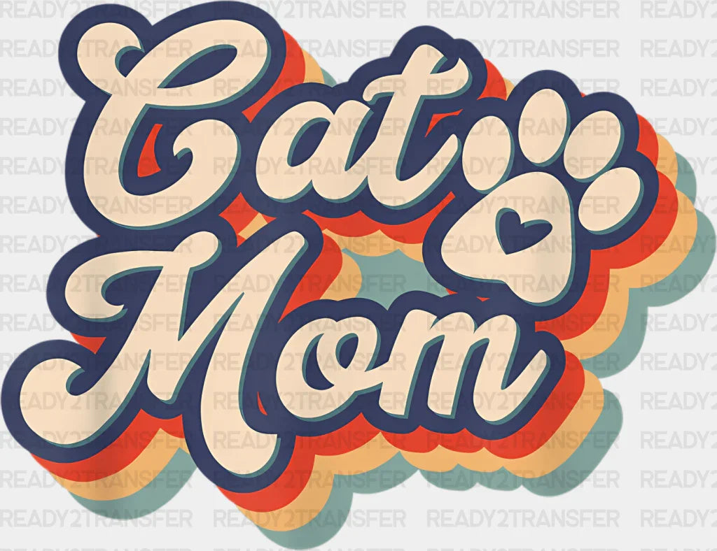 Cat Mom Paw Design - Cats Iron On DTF Transfer ready2transfer