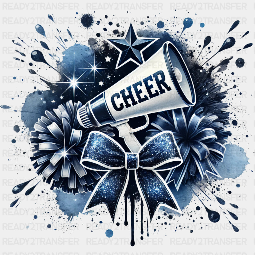 Cheer Dark Blue Megaphone - Cheerleading DTF Transfers ready2transfer