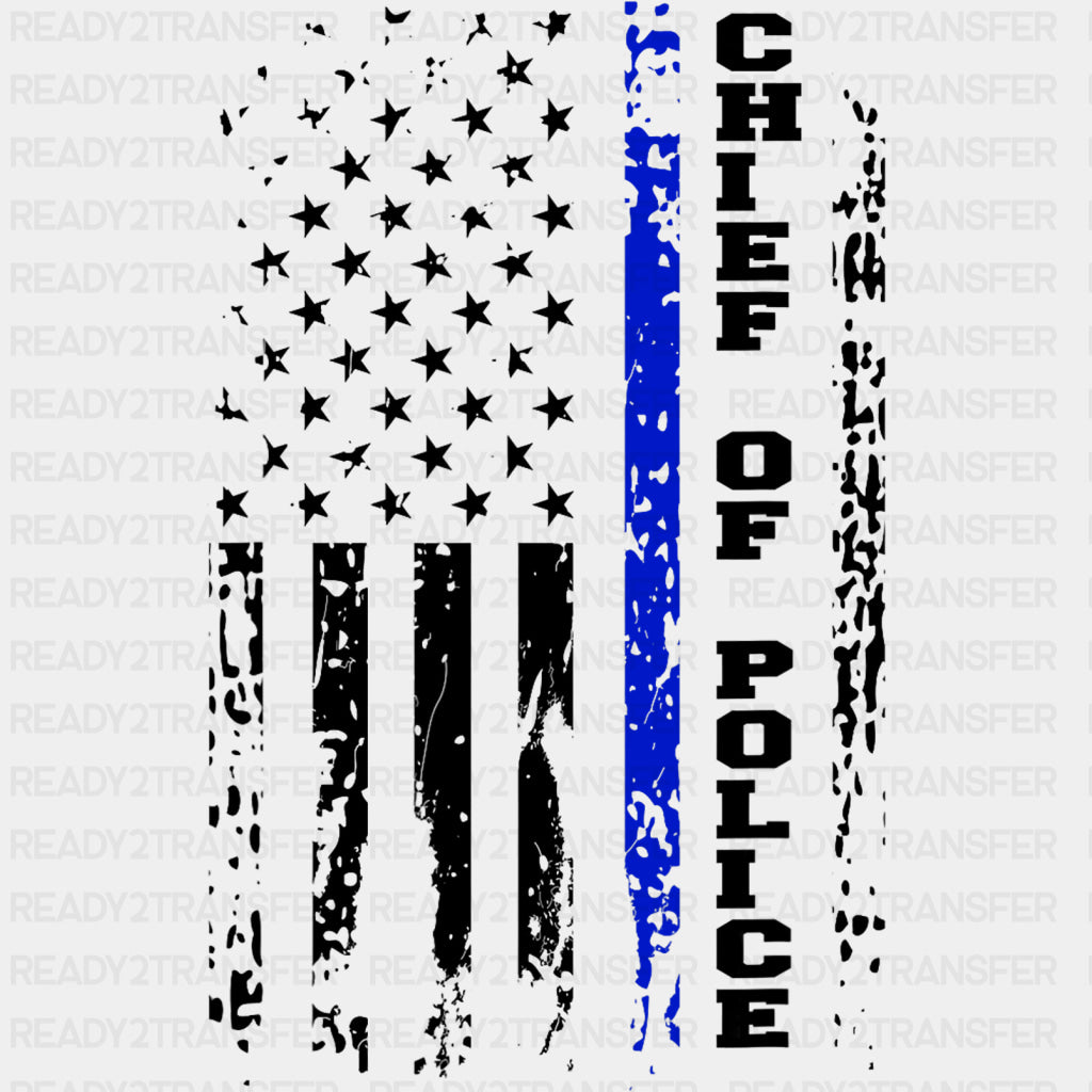 Chief Of Police - Police DTF Transfers ready2transfer Dark Color Design (See Imaging)