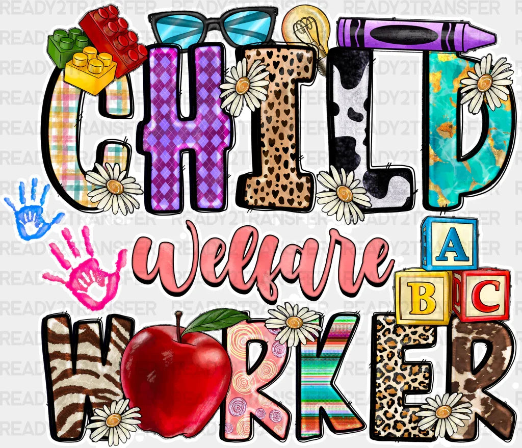 Child Worker - Teachers Dtf Heat Transfer Adult Unisex S & M (10’’) / White