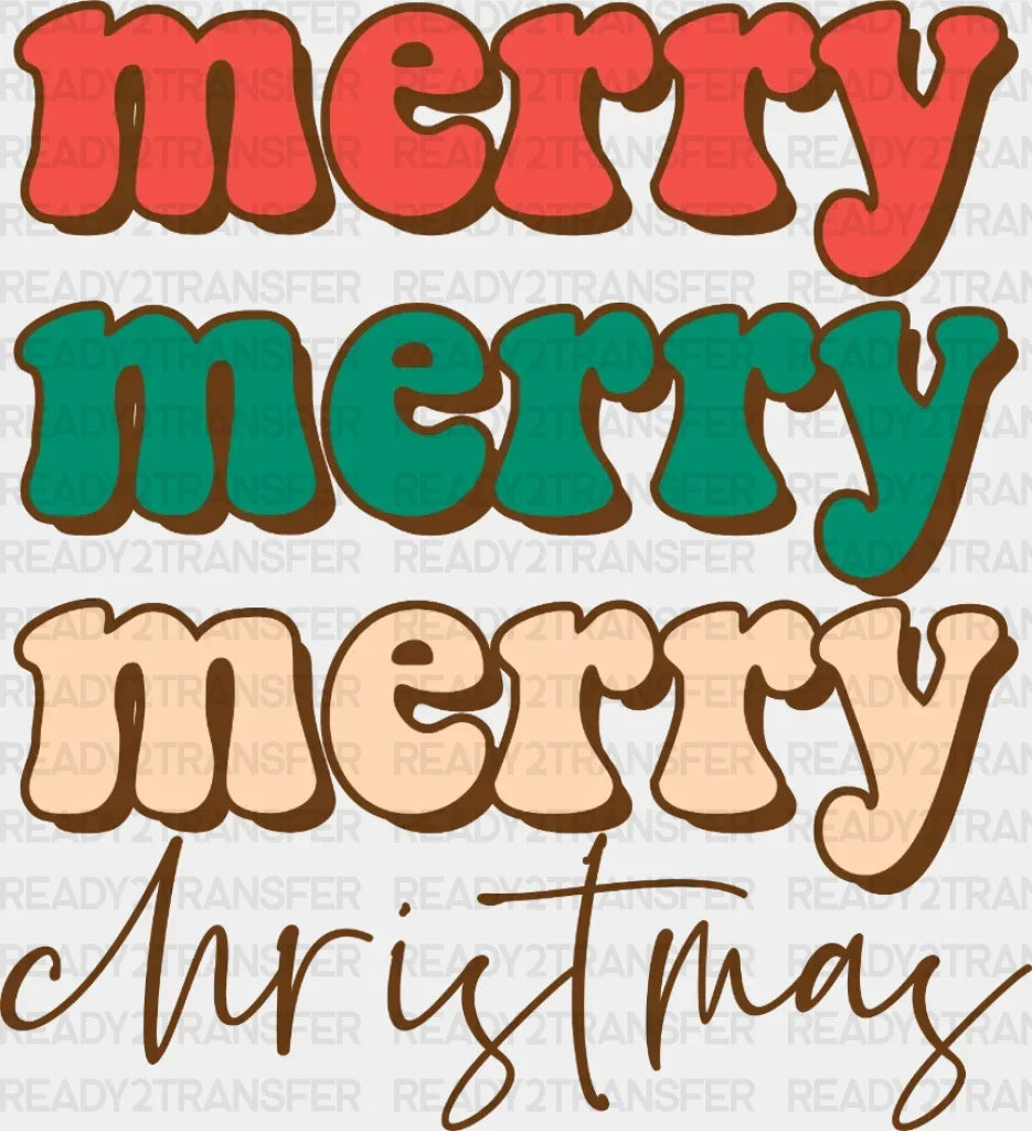 Christmas Merry Merry DTF Transfer ready2transfer