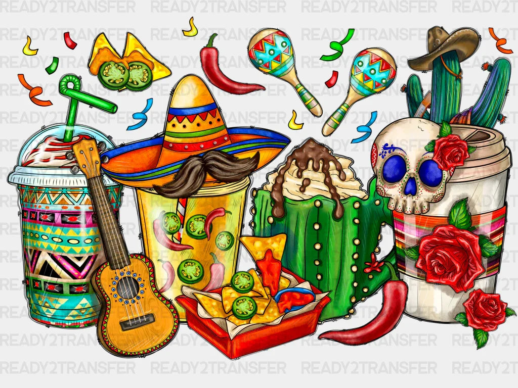Cinco De Mayo Drinks DTF Transfer
