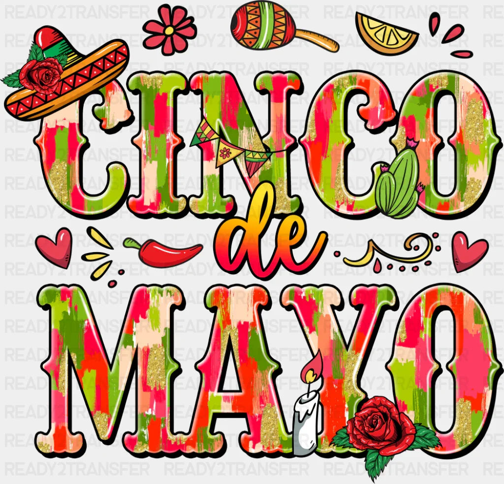 Cinco De Mayo Red And Green - Cinco De Mayo DTF Transfer
