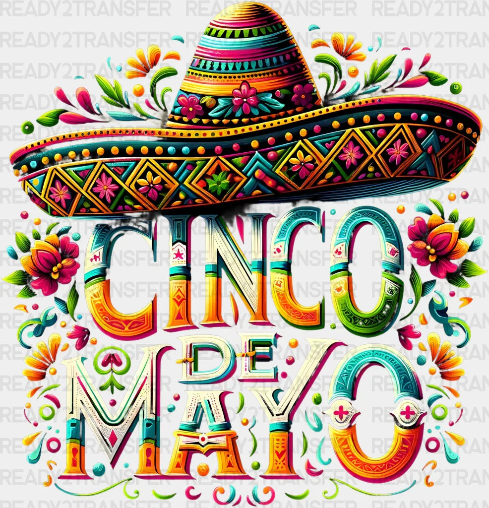 Cinco De Mayo Sombrero - Cinco De Mayo DTF heat transfer ready2transfer