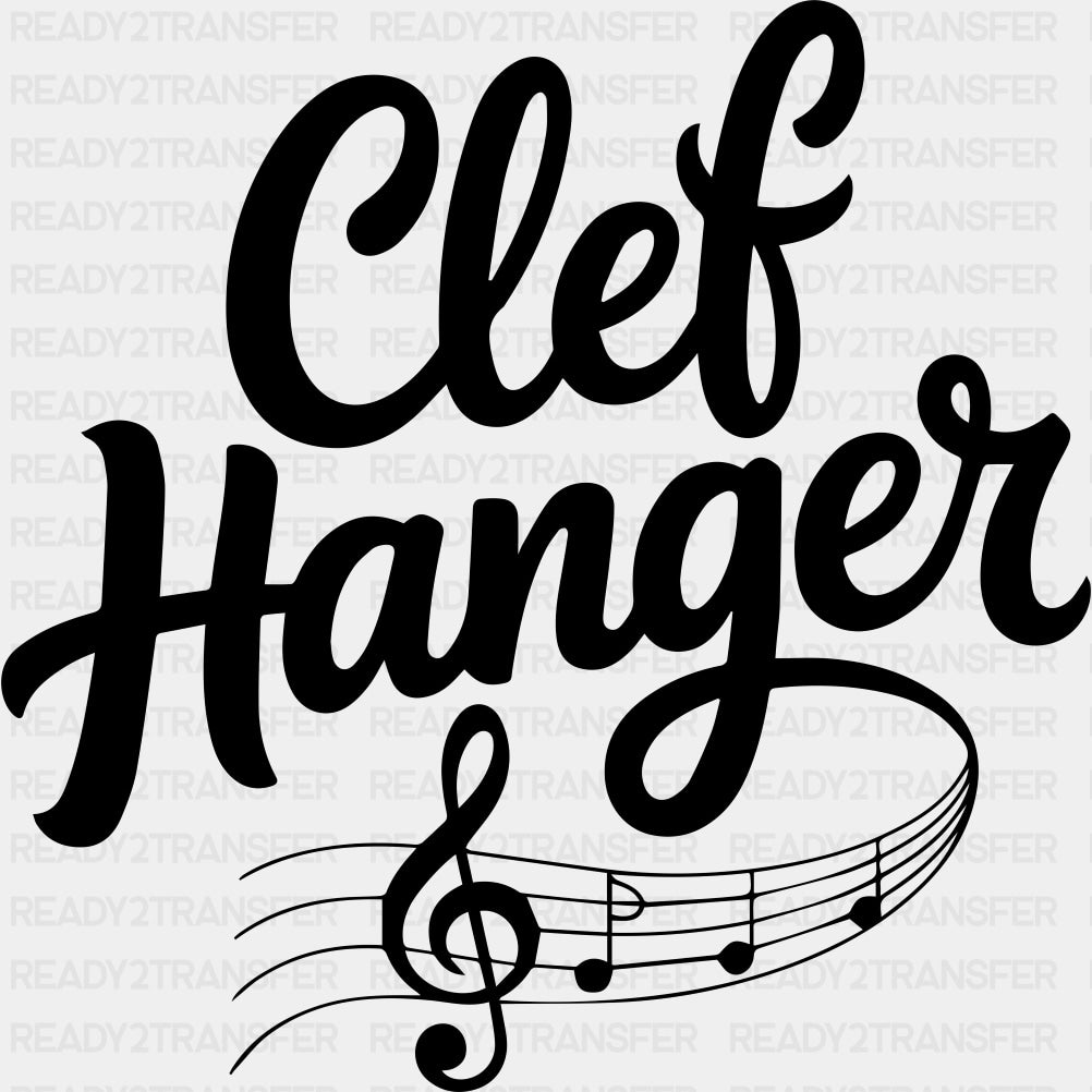 Clef Hanger - Music DTF Transfers ready2transfer Dark Color Design (See Imaging)