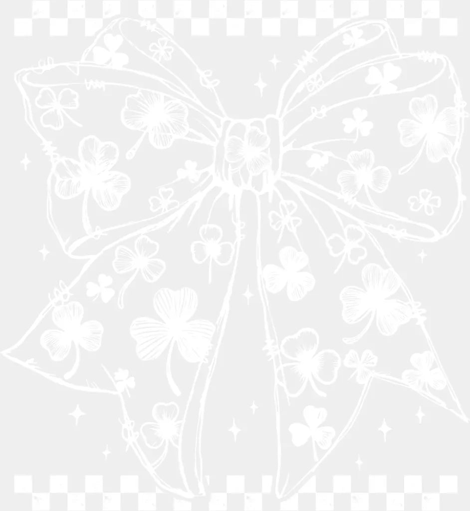 Clover Patterned Clover - St. Patrick’s Day DTF Transfer Adult Unisex - S & M (10’’) / Light Color Design (See Imaging)