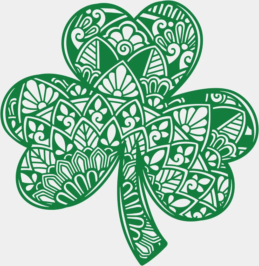 Clovers Mandala - St. Patrick’s Day DTF Transfer Adult Unisex - S & M (10’’) / Light Color Design (See Imaging)