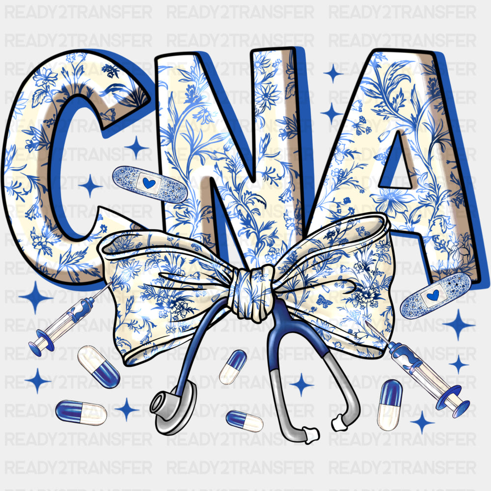 CNA Blue Ribbon & Stethoscope - CNA DTF Transfers ready2transfer