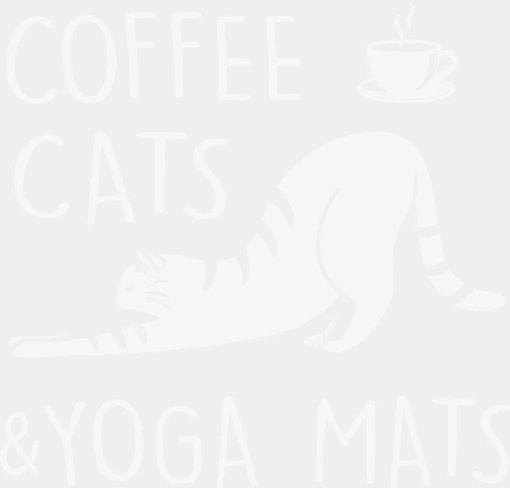 Coffee Cats And Yoga Mats - Dtf Heat Transfer Adult Unisex S & M (10’’) / White