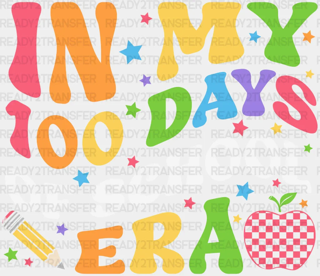 Colorful 100 Days Of School Era Dtf Transfer