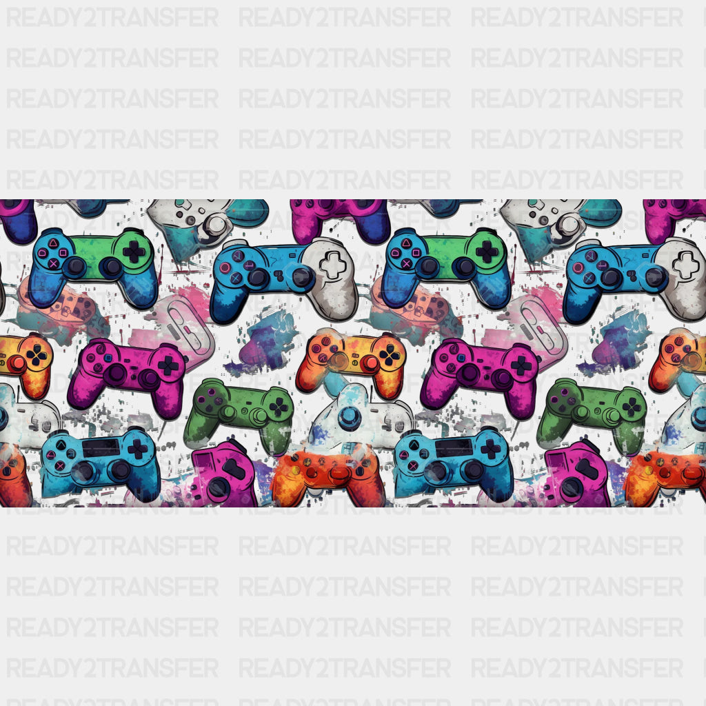 Colorful Controller Design - Video Games Cup Wrap UV Sticker Permanent UV DTF Decal ready2transfer
