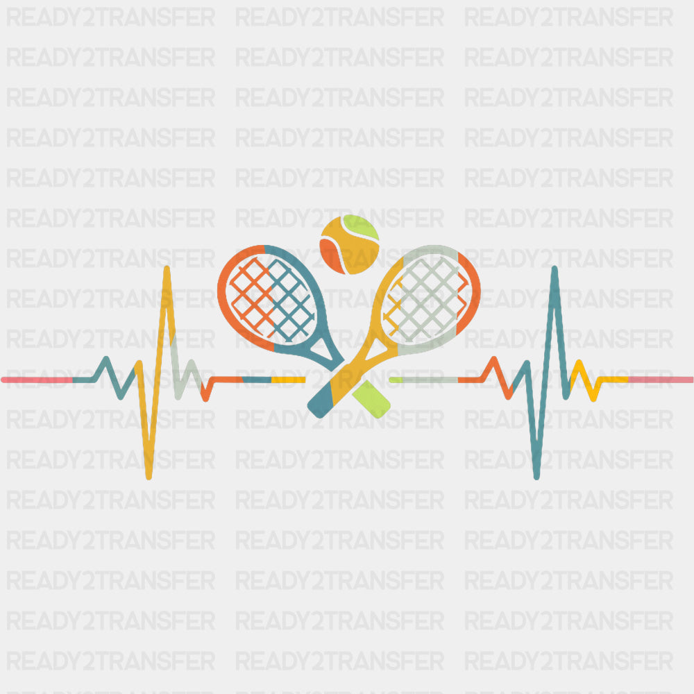 Colorful ECG Line - Tennis DTF Transfers ready2transfer