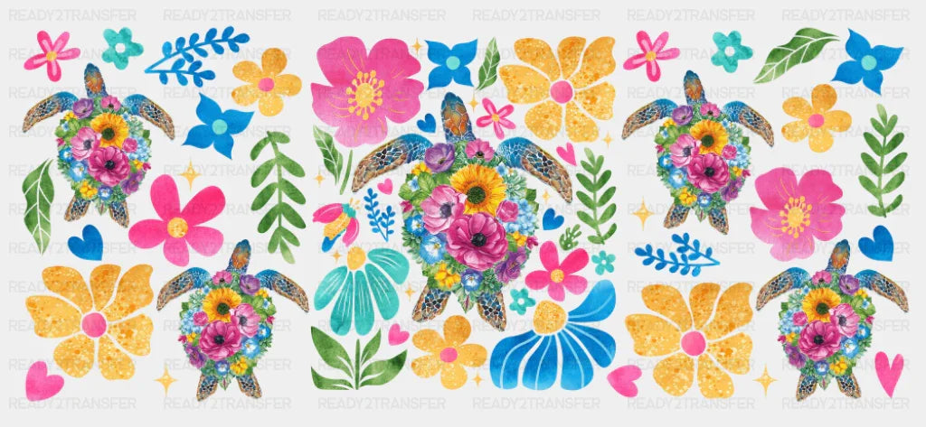 Colorful Flowers - Summer Cup Wrap UV Sticker Permanent UV DTF Decal