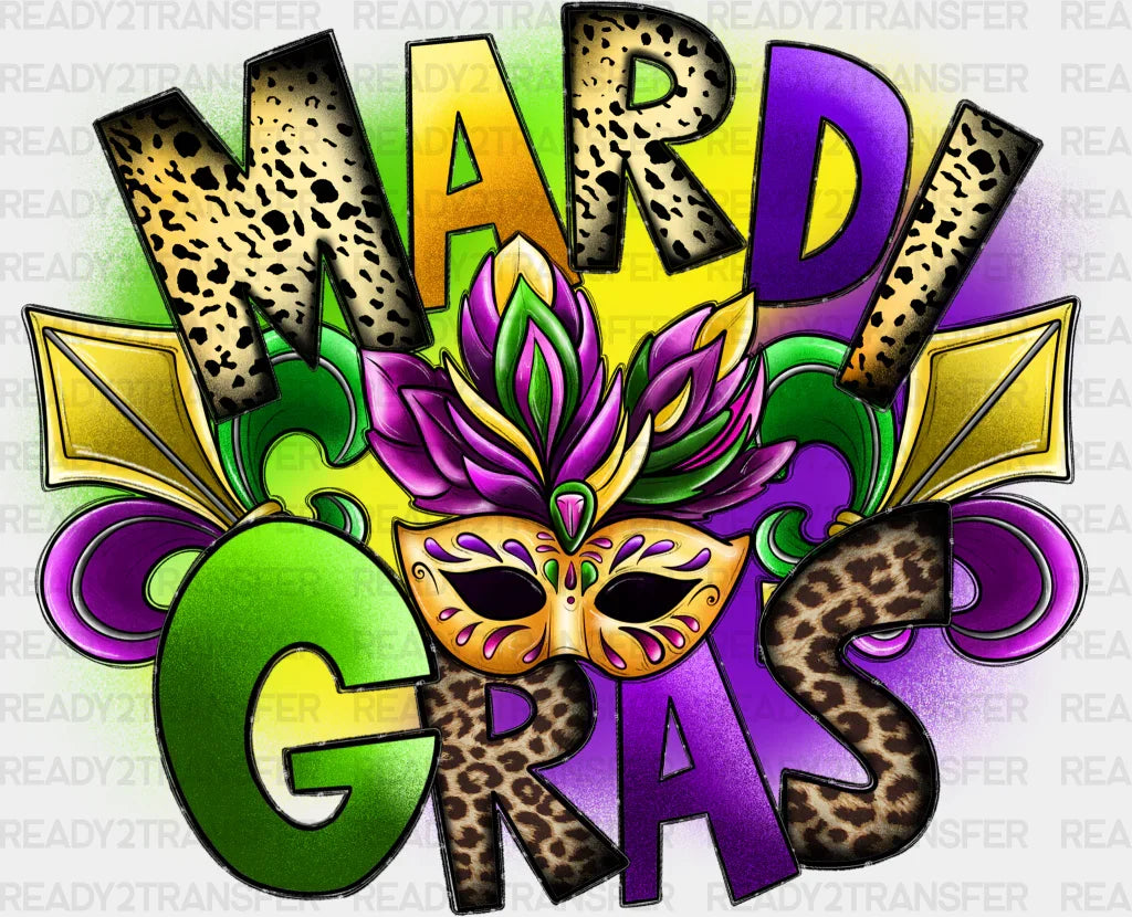 COLORFUL MARDI GRAS MASK DTF Transfer