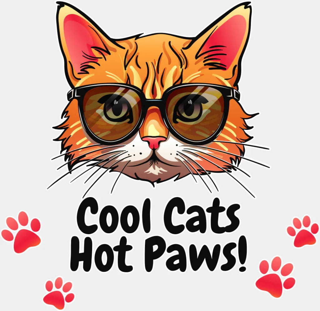 Cool Cats Hot Paws - Cats DTF Transfer ready2transfer Light Color Design (See Imaging)