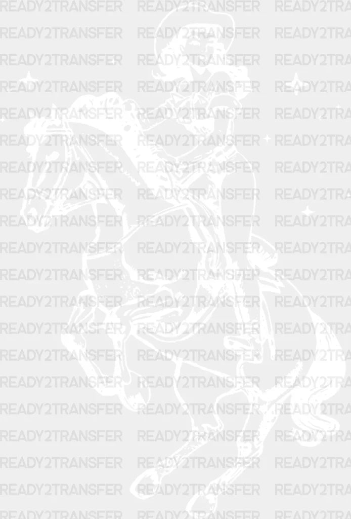 Cool Cowgirl Riding - Dtf Transfer Adult Unisex S & M (10’’) / Light Color Design (See Imaging)