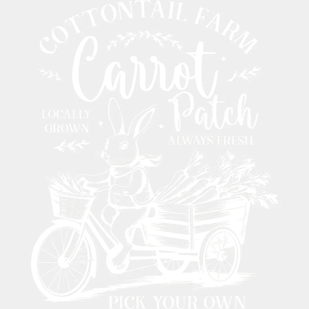 Cottontail Farm Carrot Patch Red & White - Easter DTF Transfer Adult Unisex - S & M (10’’) / Light Color Design (See