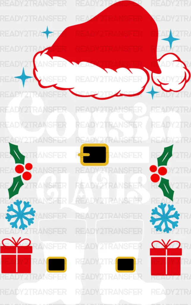 Cousin Claus - Christmas Dtf Transfer Adult Unisex S & M (10’’) / Light Color Design (See Imaging)