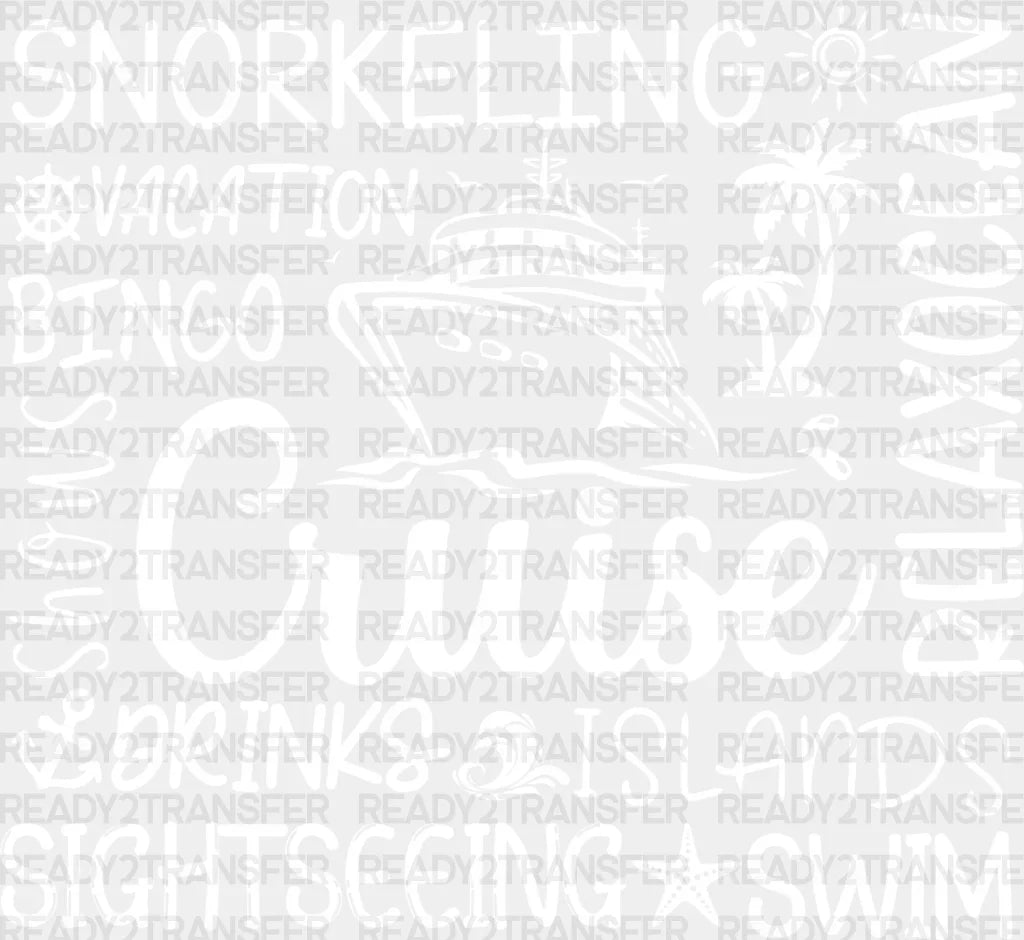 Cruise Vacation Black And White - Family Dtf Heat Transfer Adult Unisex S & M (10’’) / Light