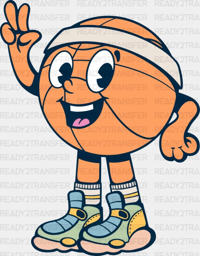 Cute Basketball Peace Sign - Dtf Transfer