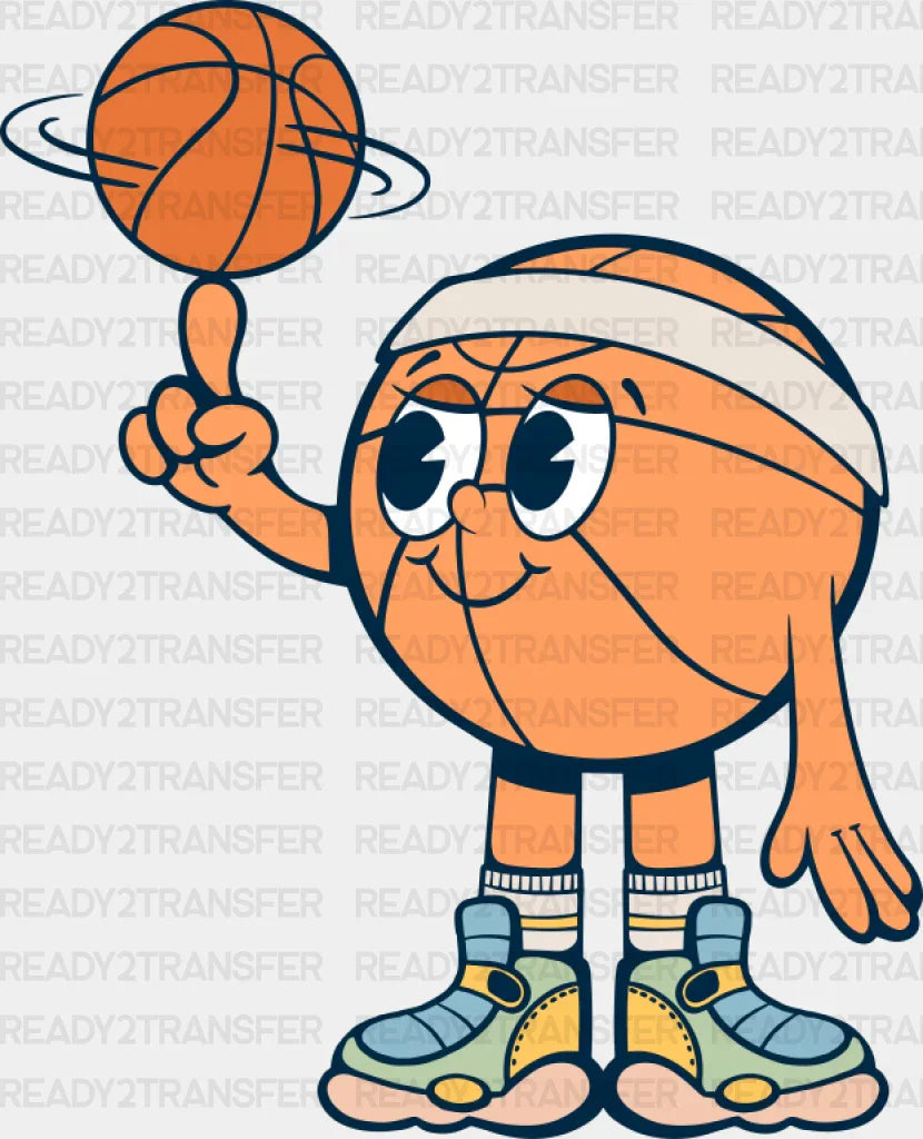 Cute Basketball Spinning The Ball - Dtf Transfer