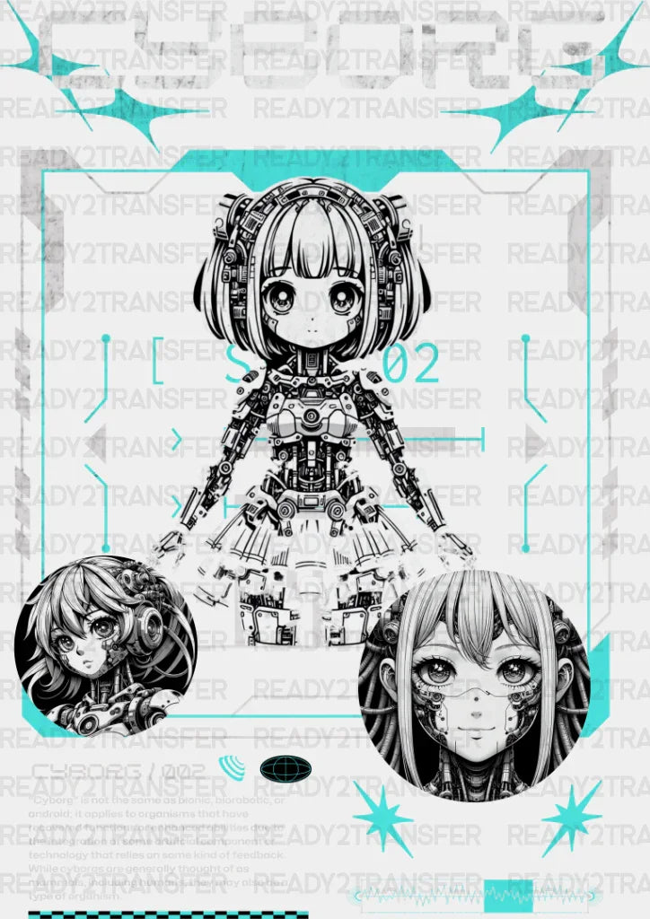 Cyborg Girl - Anime Dtf Heat Transfer