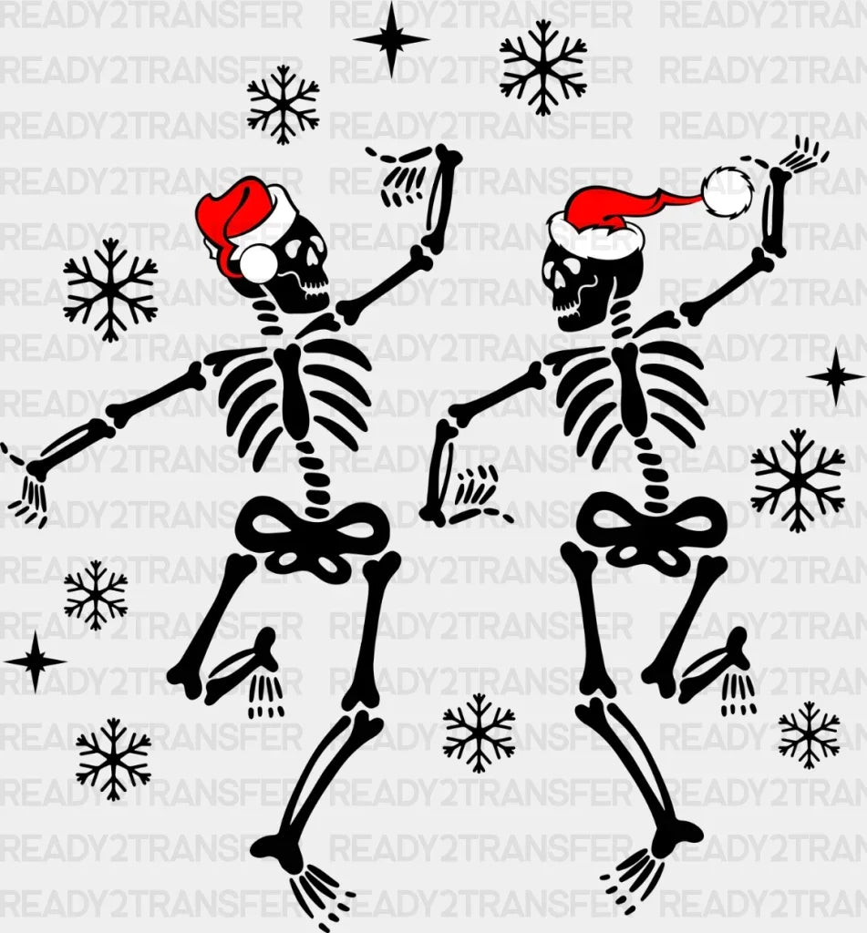 Dancer Skeletons Snow Dtf Transfer