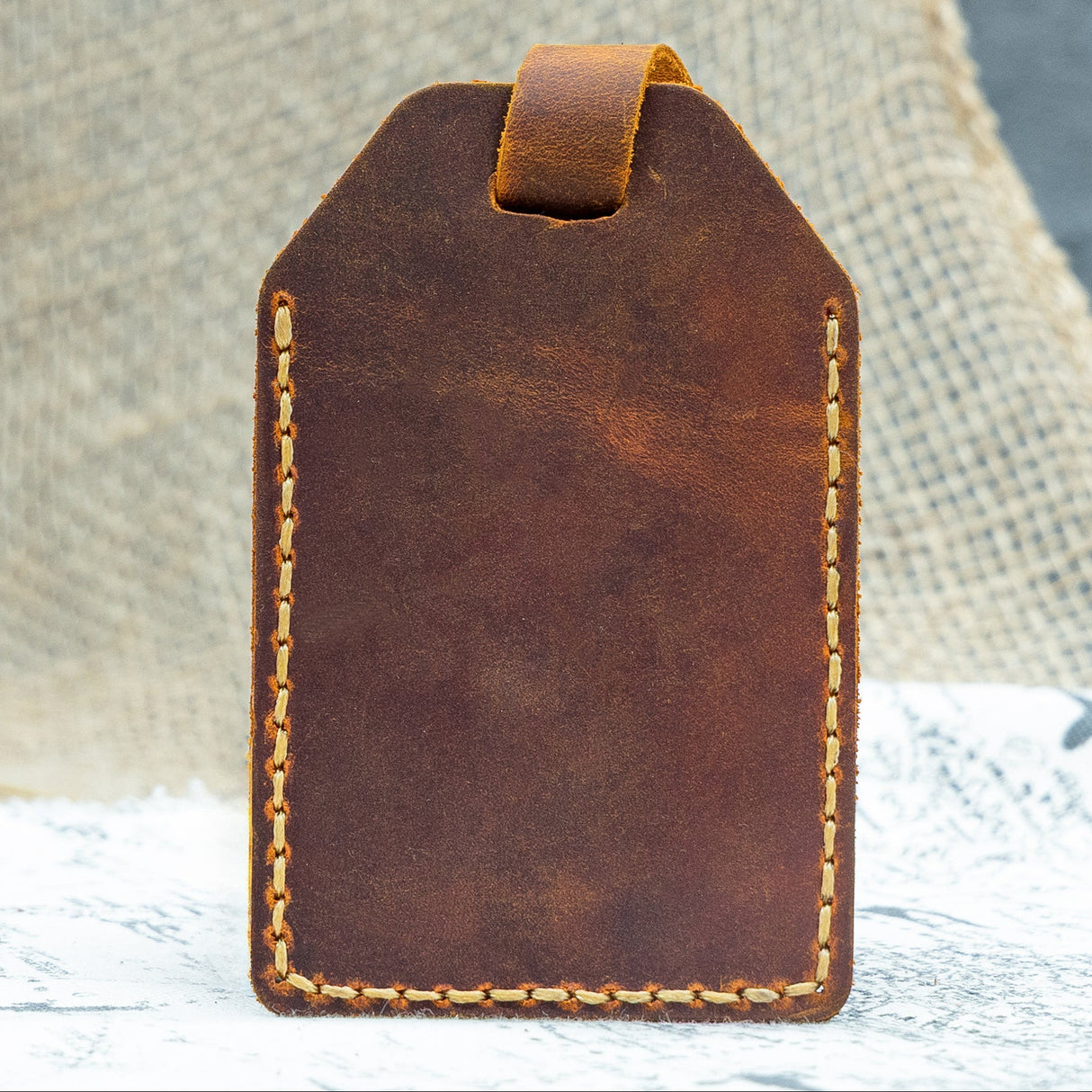 Custom Engraved Leather Luggage Tag Transfer Kingdom