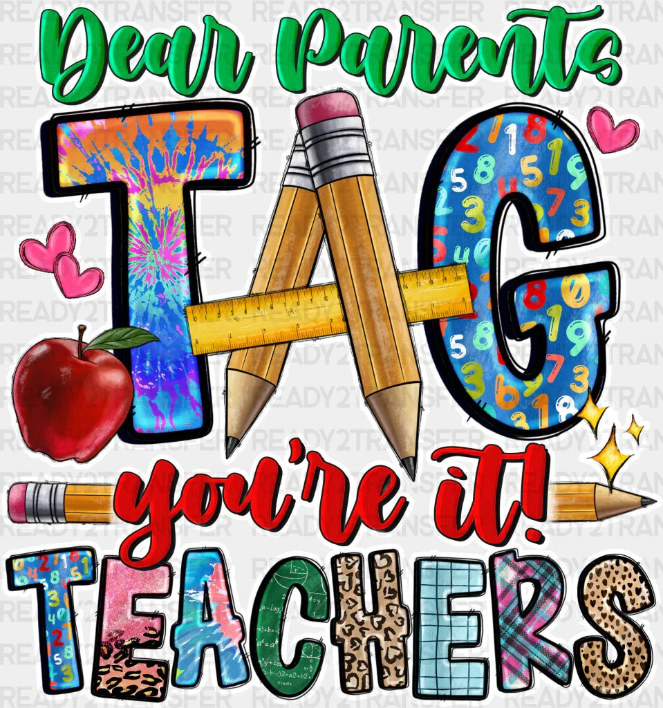 Day Care Teacher Design - Teachers Dtf Heat Transfer Adult Unisex S & M (10’’) / White