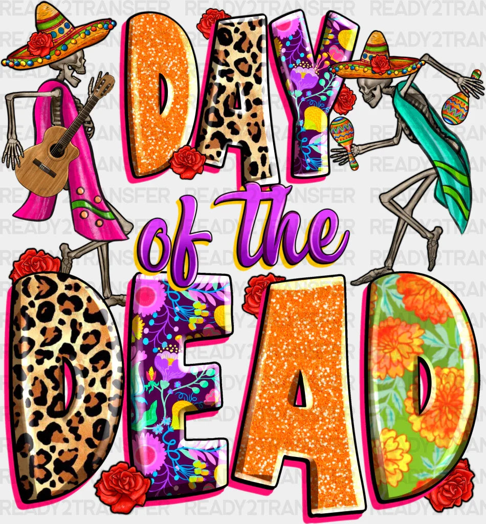 Day Of The Dead Skeletons - Dtf Heat Transfer