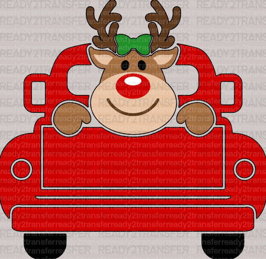 Deer Truck DTF Transfer ready2transfer Black