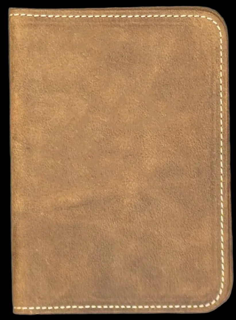Custom Engraved Leather Passport Holder Transfer Kingdom Light Brown