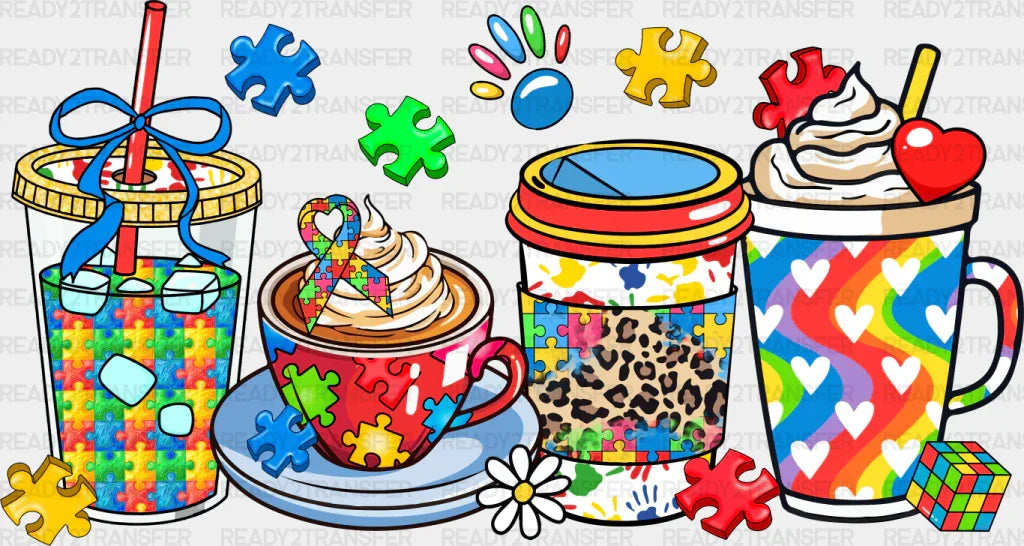 Drinks Design - Autism Awareness Dtf Transfer