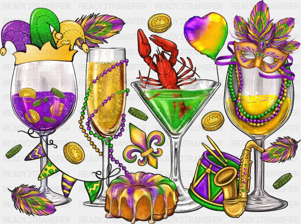 Drinks - Mardi Gras DTF Transfer