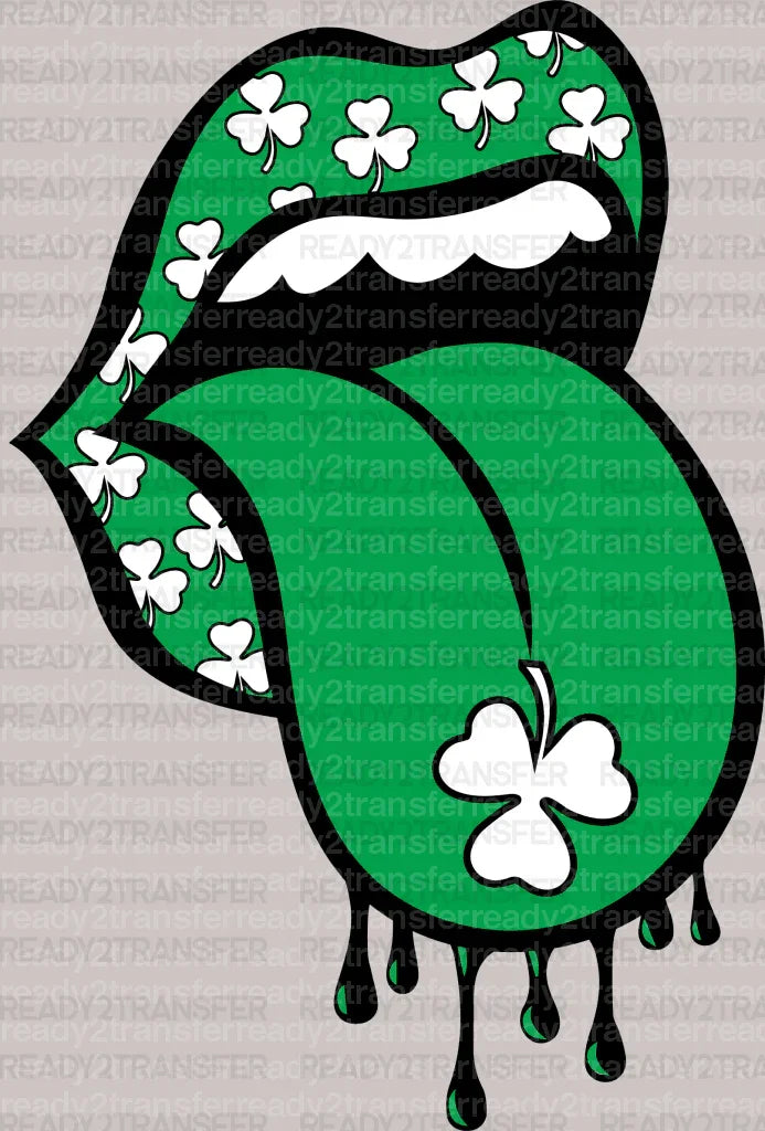 Dripping Lips St. Patrick's Day DTF Heat Transfer, Saint Patricks Day Design, St Paddys Day DTF ready2transfer