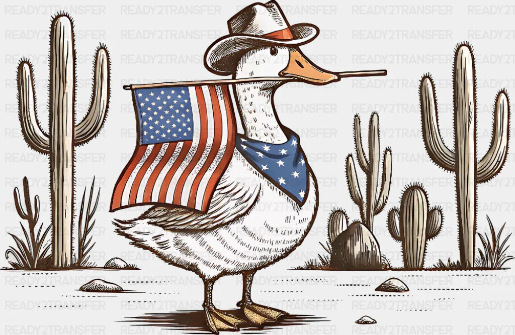 Duck Carrying US Flag - 4th Of July DTF Transfer
